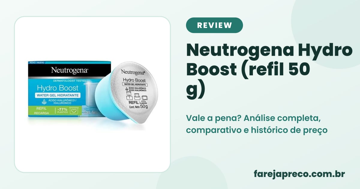 Capa do review: foto do refil Neutrogena Hydro Boost 50 g com o título Neutrogena Hydro Boost refil vale a pena