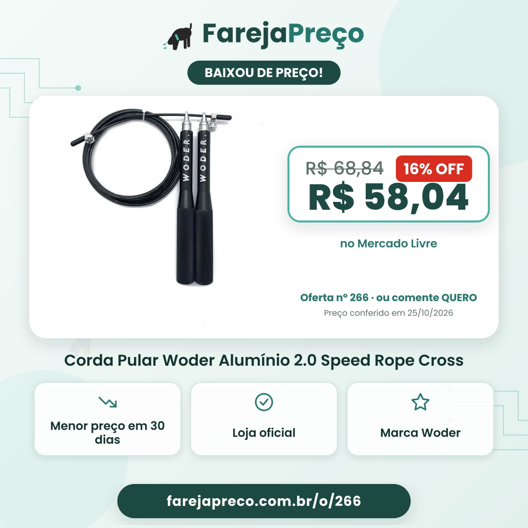 Corda Pular Woder Alumínio 2.0 Speed Rope Cross