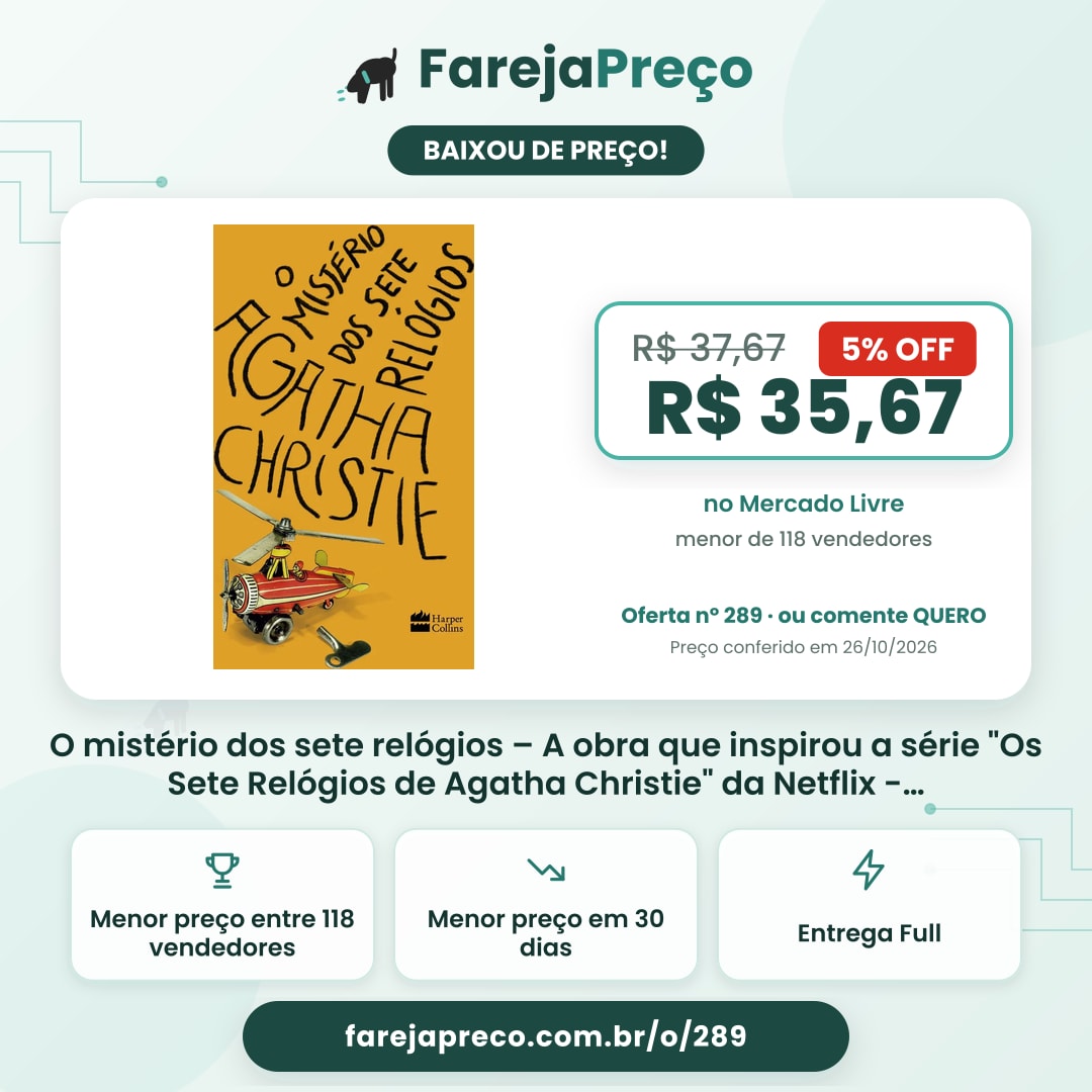 O mistério dos sete relógios – A obra que inspirou a série "Os Sete Relógios de Agatha Christie" da Netflix - Christie, Agatha - HarperCollins - Capa Dura