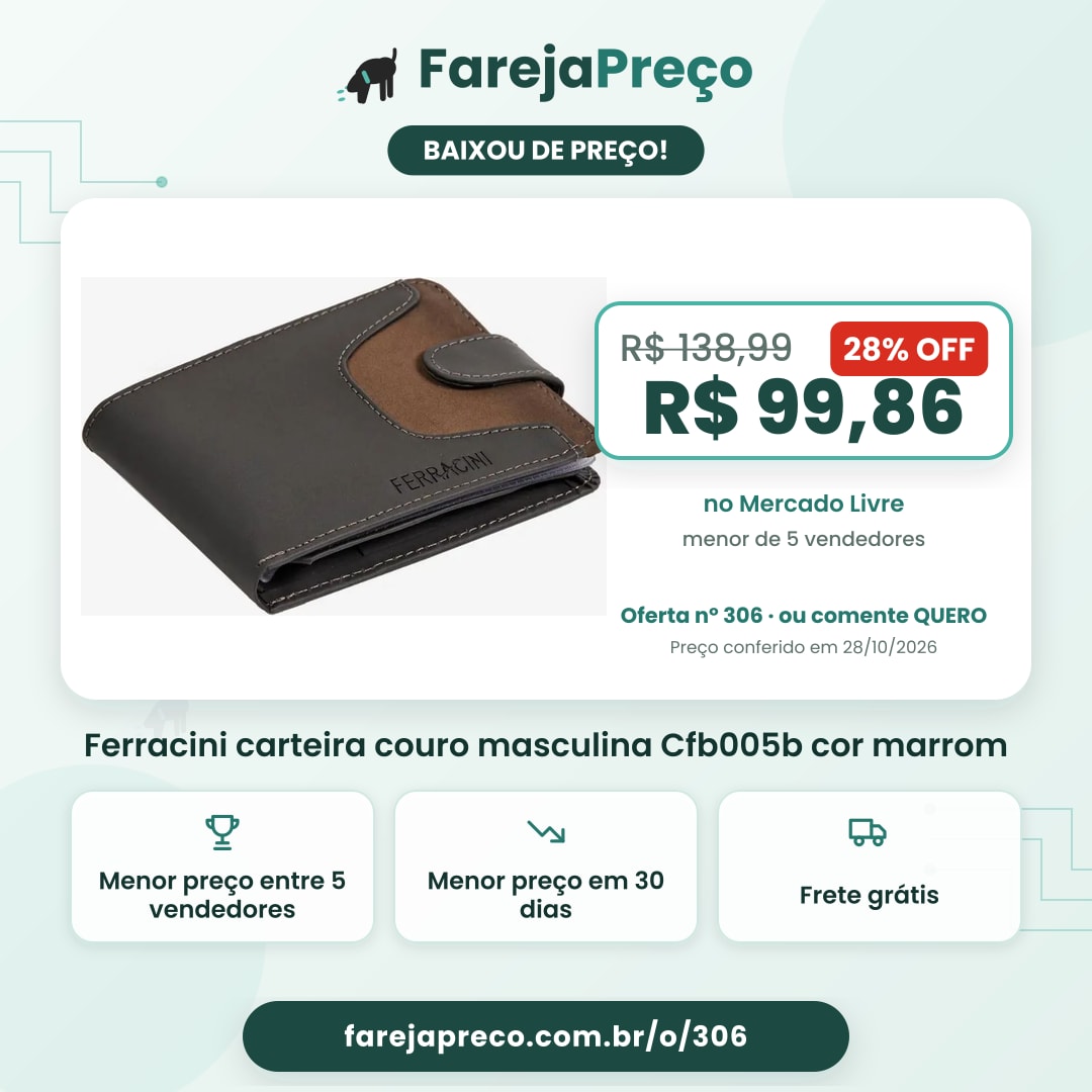 Ferracini carteira couro masculina Cfb005b cor marrom