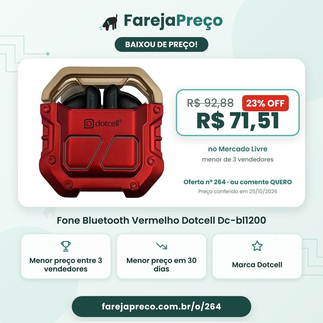 Fone Bluetooth Vermelho Dotcell Dc-bl1200