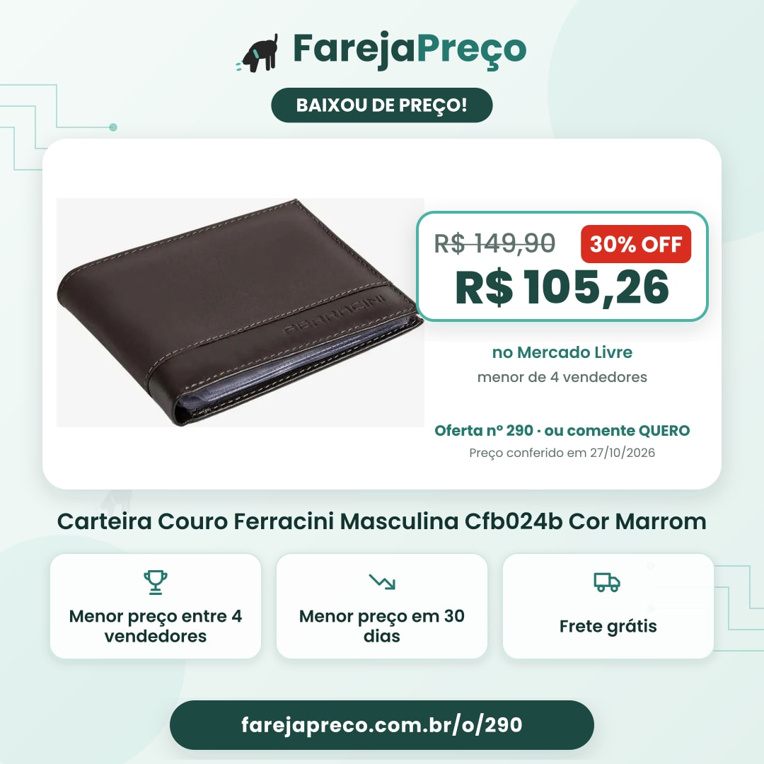 Carteira Couro Ferracini Masculina Cfb024b Cor Marrom