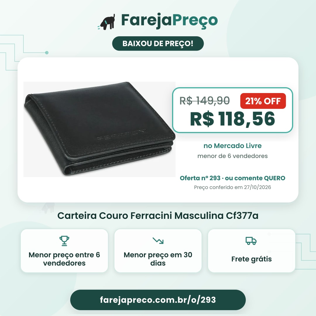 Carteira Couro Ferracini Masculina Cf377a