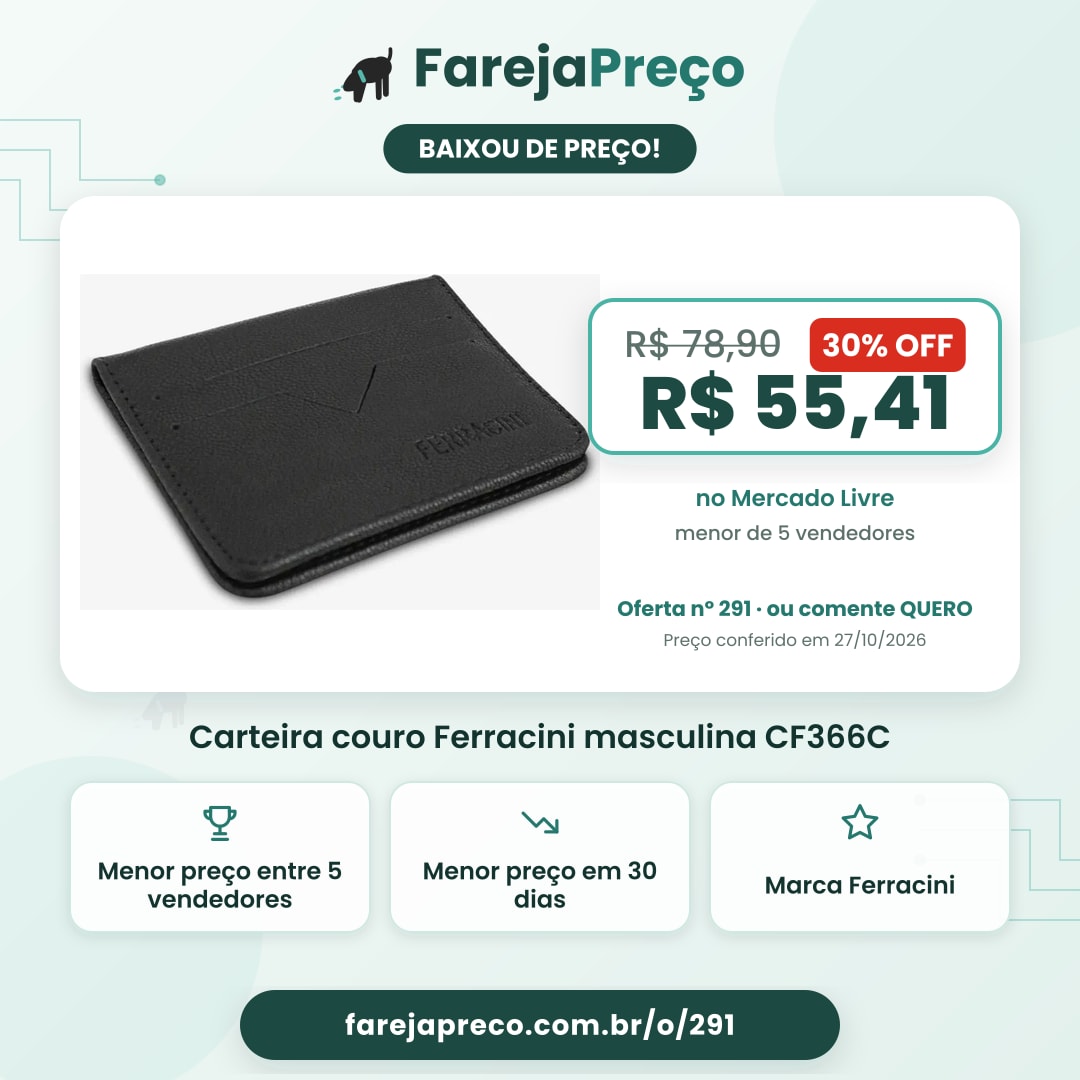 Carteira couro Ferracini masculina CF366C