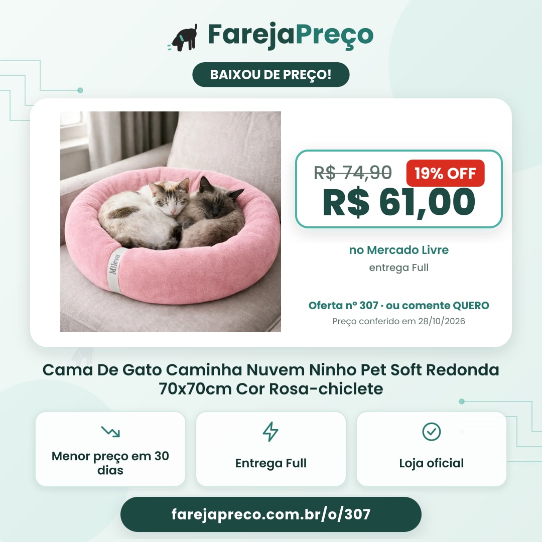 Cama De Gato Caminha Nuvem Ninho Pet Soft Redonda 70x70cm Cor Rosa-chiclete