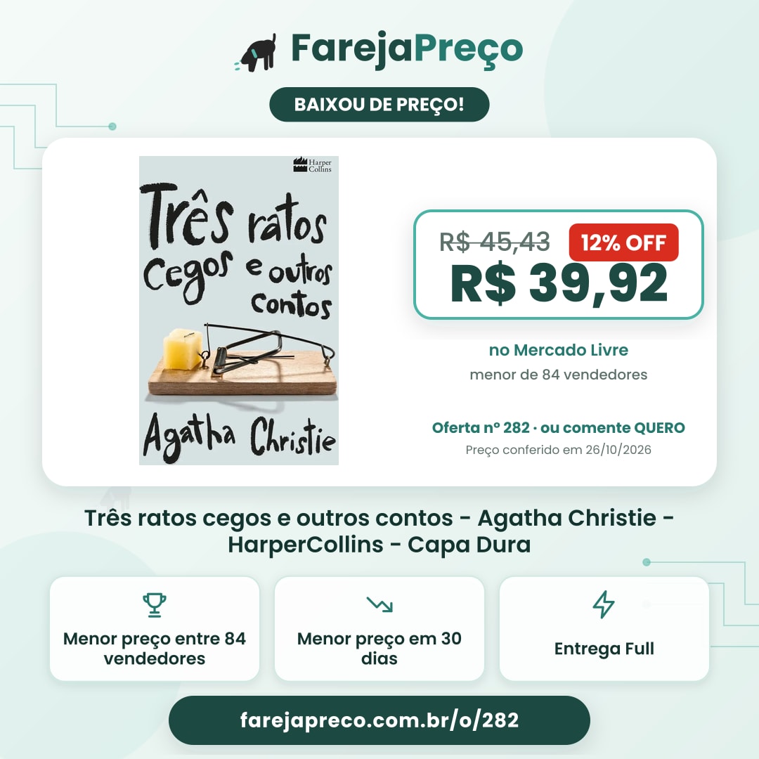 Três ratos cegos e outros contos - Agatha Christie - HarperCollins - Capa Dura
