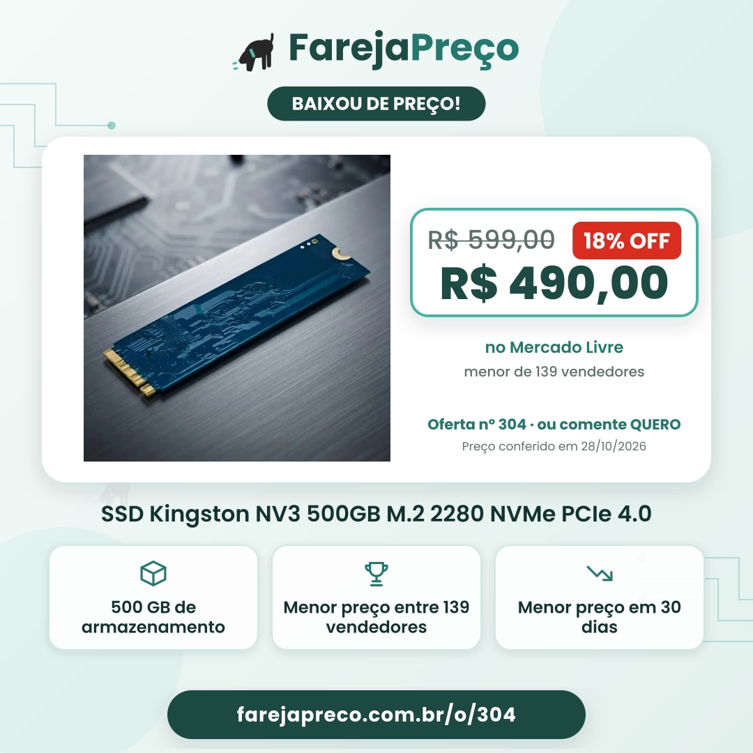 SSD Kingston NV3 500GB M.2 2280 NVMe PCIe 4.0