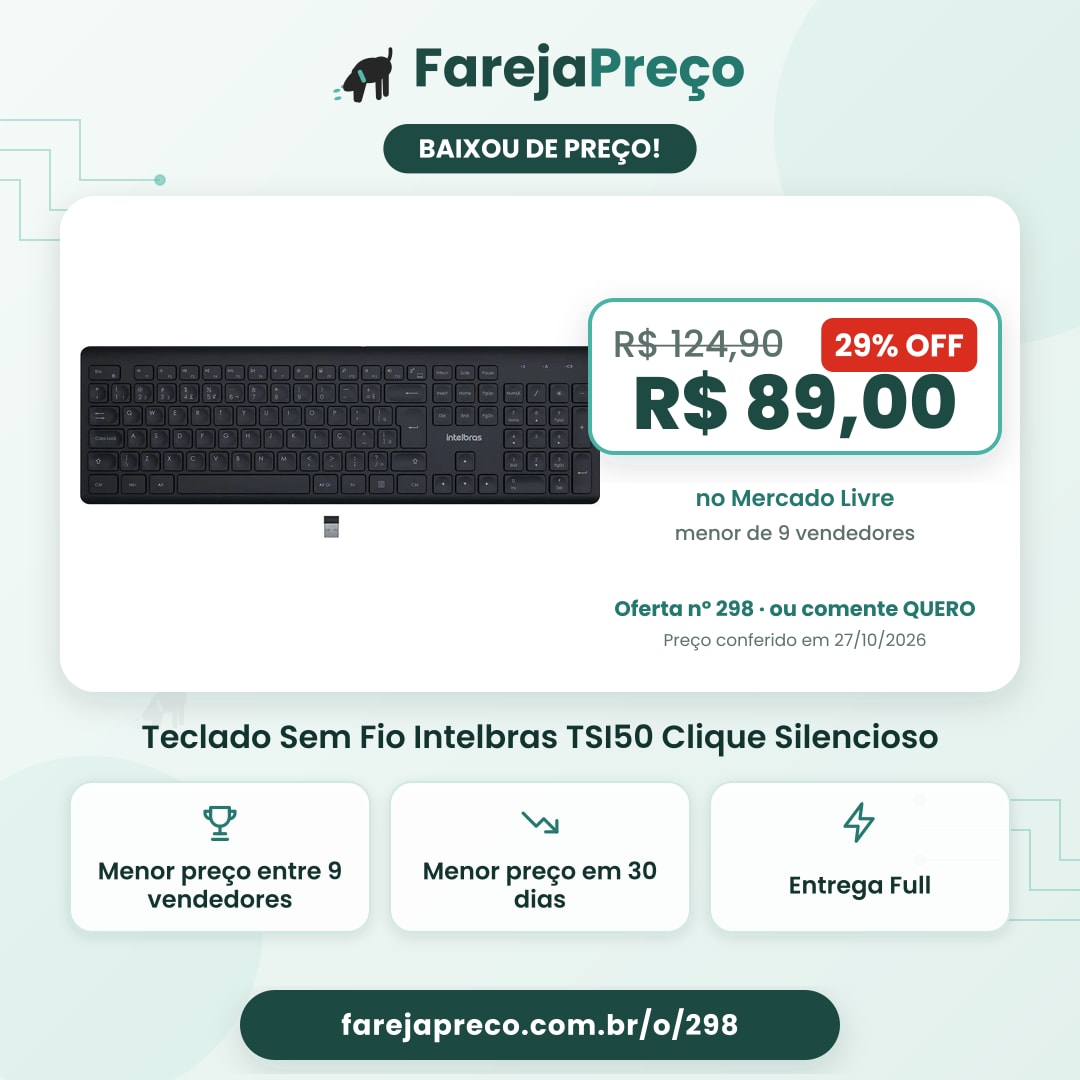 Teclado Sem Fio Intelbras TSI50 Clique Silencioso